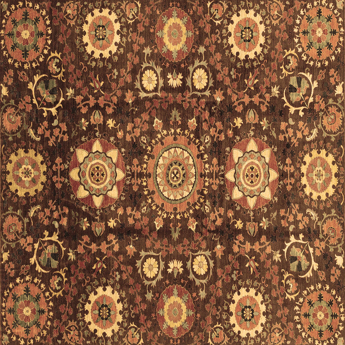Square Machine Washable Oriental Brown Modern Rug, wshabs3641brn