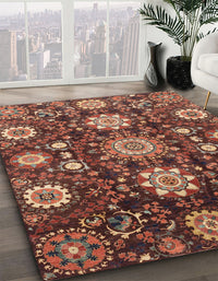 Abstract Saffron Red Oriental Rug, abs3641