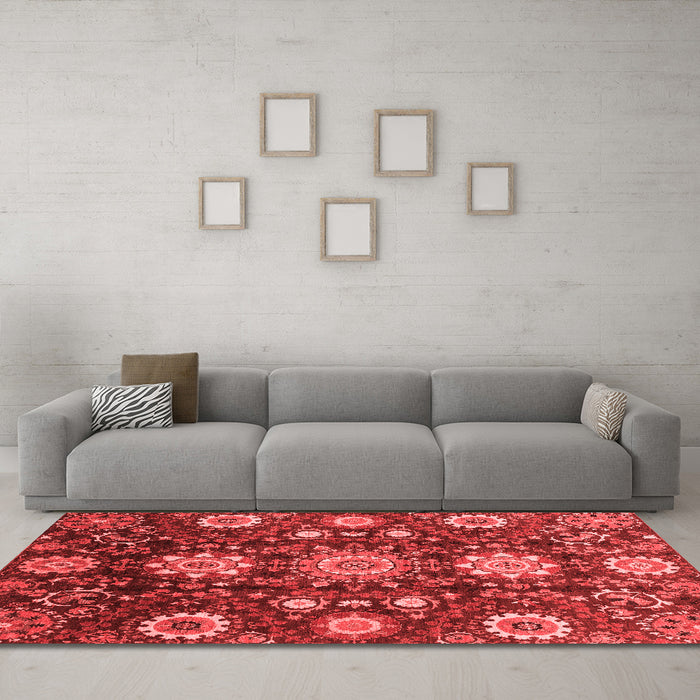 Modern Red Washable Rugs