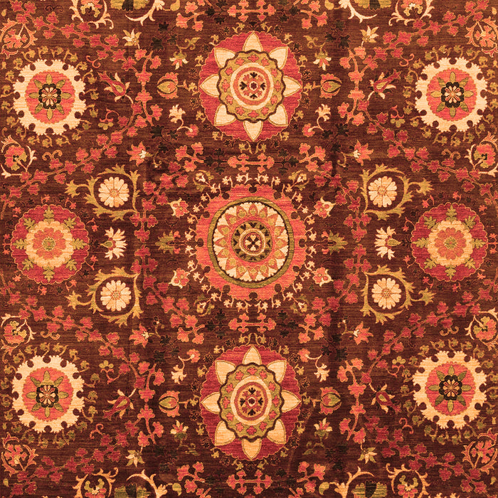 Machine Washable Oriental Orange Modern Area Rugs, wshabs3641org