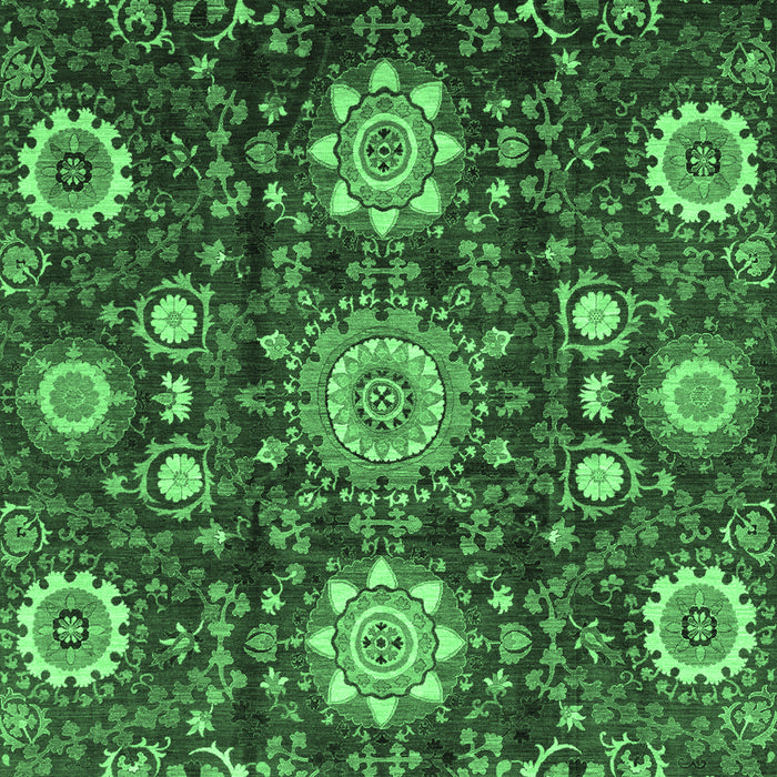 Machine Washable Oriental Emerald Green Modern Area Rugs, wshabs3641emgrn