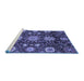 Sideview of Machine Washable Oriental Blue Modern Rug, wshabs3641blu