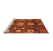 Sideview of Machine Washable Oriental Orange Modern Area Rugs, wshabs3641org