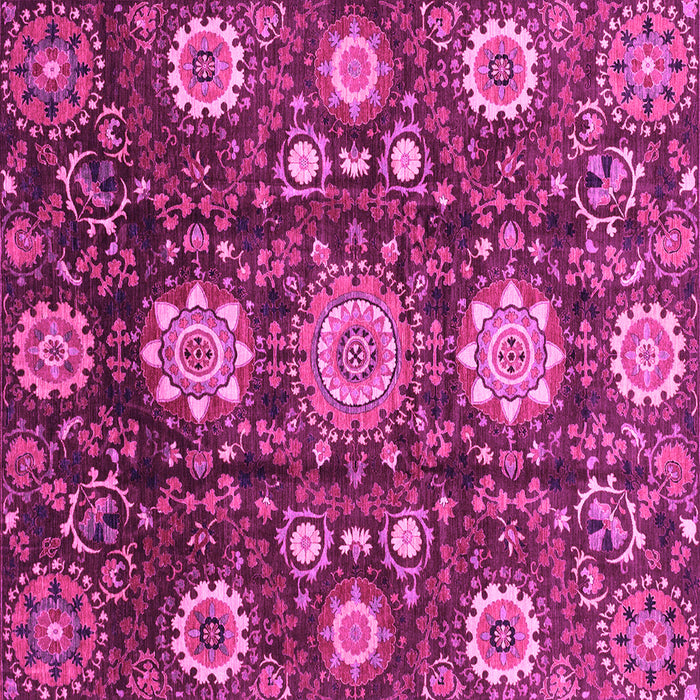 Square Machine Washable Oriental Pink Modern Rug, wshabs3641pnk