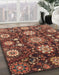 Abstract Saffron Red Oriental Rug in Family Room, abs3641