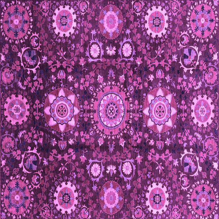 Square Machine Washable Oriental Purple Modern Area Rugs, wshabs3641pur