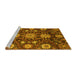 Sideview of Machine Washable Oriental Yellow Modern Rug, wshabs3641yw