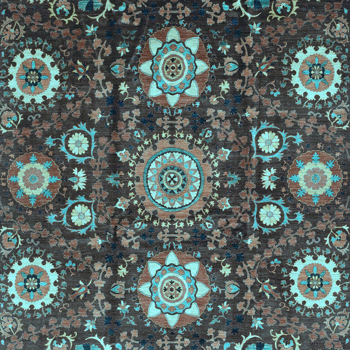 Machine Washable Oriental Light Blue Modern Rug, wshabs3641lblu