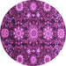 Round Oriental Purple Modern Rug, abs3641pur