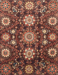 Machine Washable Abstract Saffron Red Rug, wshabs3641