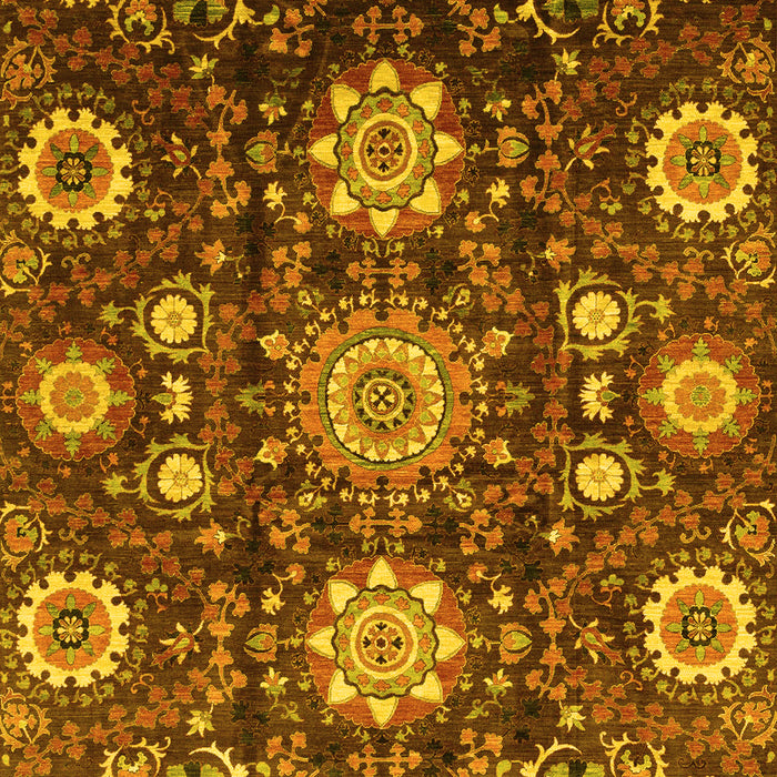 Machine Washable Oriental Yellow Modern Rug, wshabs3641yw