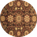 Round Oriental Brown Modern Rug, abs3641brn