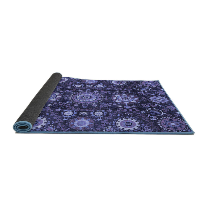 Sideview of Oriental Blue Modern Rug, abs3641blu