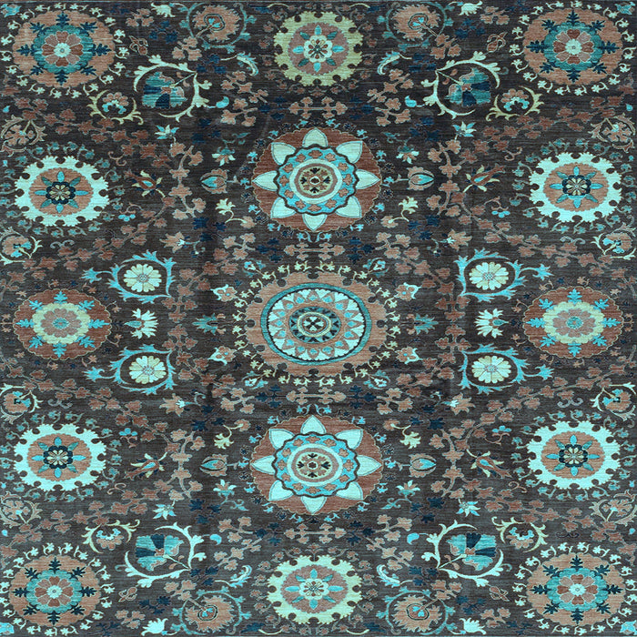 Square Oriental Light Blue Modern Rug, abs3641lblu