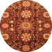 Round Oriental Orange Modern Rug, abs3641org