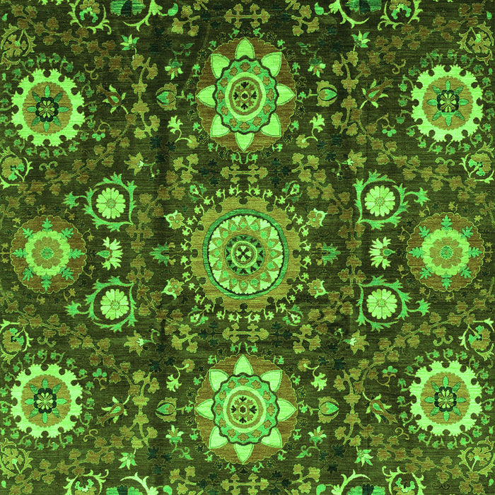 Machine Washable Oriental Green Modern Area Rugs, wshabs3641grn