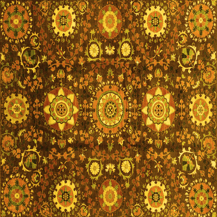 Square Oriental Yellow Modern Rug, abs3641yw