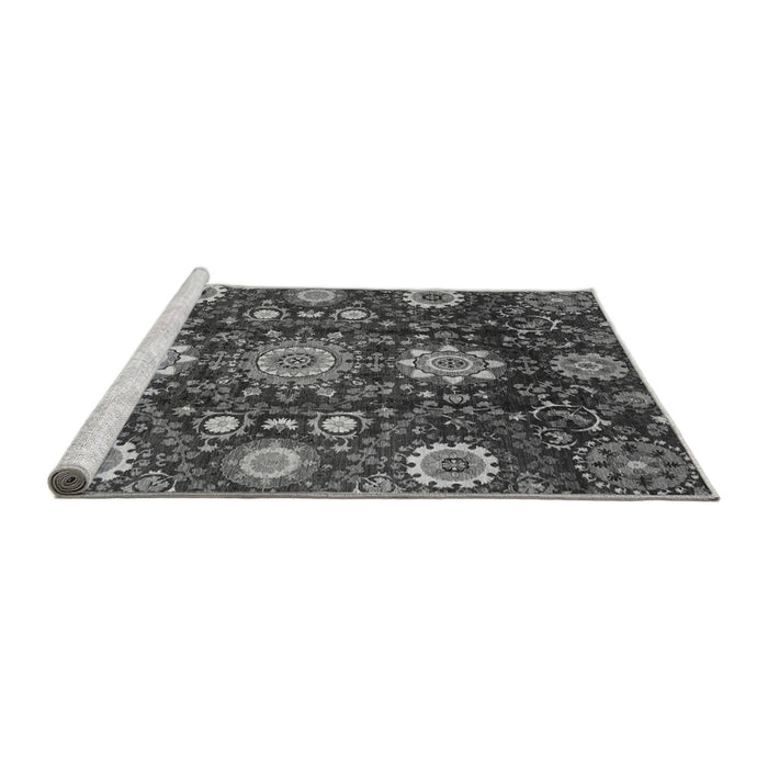 Sideview of Machine Washable Oriental Gray Modern Rug, wshabs3641gry