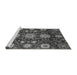 Sideview of Machine Washable Oriental Gray Modern Rug, wshabs3641gry