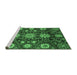 Sideview of Machine Washable Oriental Emerald Green Modern Area Rugs, wshabs3641emgrn