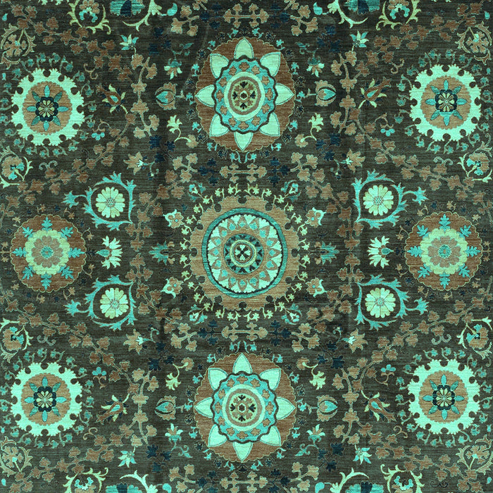 Machine Washable Oriental Turquoise Modern Area Rugs, wshabs3641turq