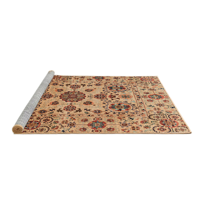 Sideview of Machine Washable Abstract Red Rug, wshabs3642