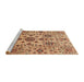 Sideview of Machine Washable Abstract Red Rug, wshabs3642