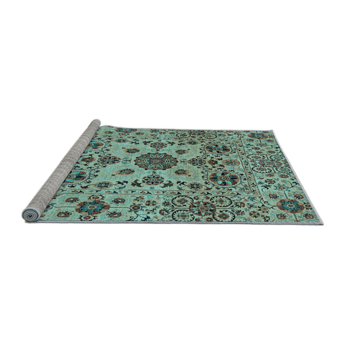 Sideview of Machine Washable Oriental Light Blue Modern Rug, wshabs3642lblu