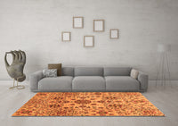 Machine Washable Oriental Orange Modern Rug, wshabs3642org