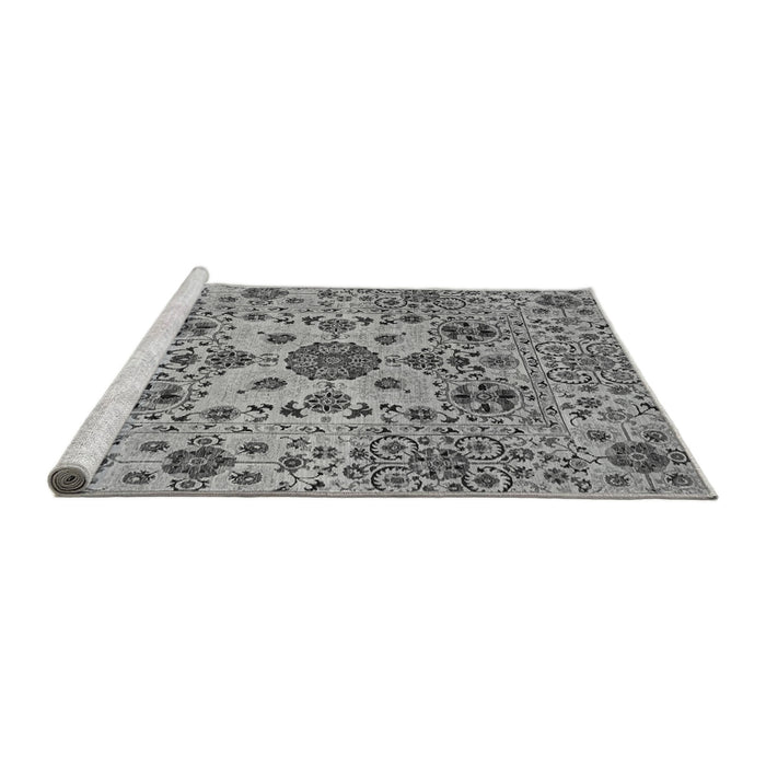 Sideview of Machine Washable Oriental Gray Modern Rug, wshabs3642gry