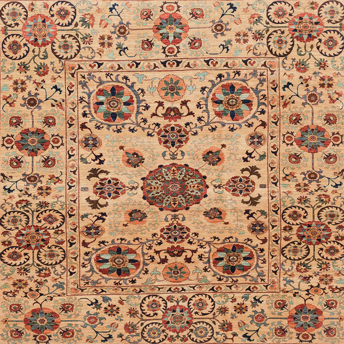 Square Abstract Red Oriental Rug, abs3642
