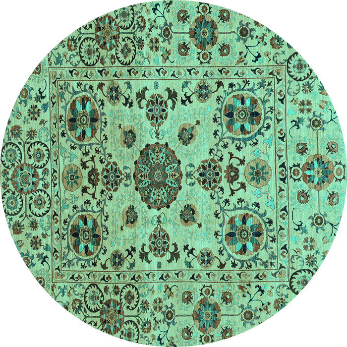 Round Oriental Turquoise Modern Rug, abs3642turq