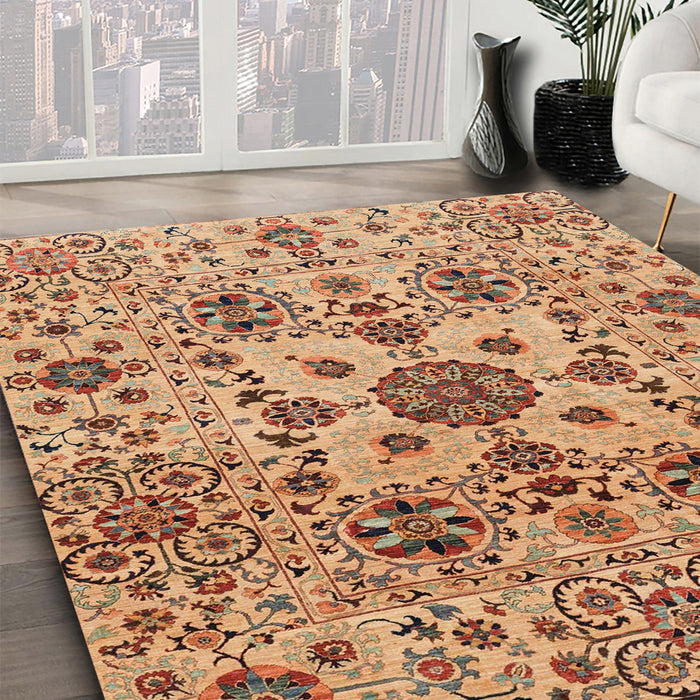 Machine Washable Abstract Red Rug in a Family Room, wshabs3642