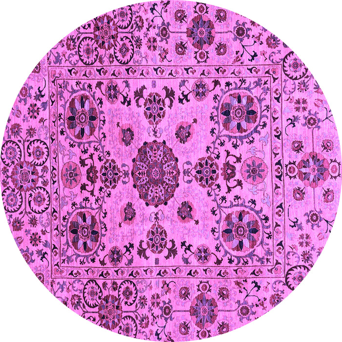 Round Machine Washable Oriental Purple Modern Area Rugs, wshabs3642pur