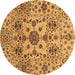 Round Oriental Brown Modern Rug, abs3642brn