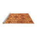 Sideview of Machine Washable Oriental Orange Modern Area Rugs, wshabs3642org