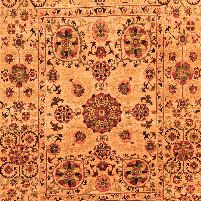 Machine Washable Oriental Orange Modern Area Rugs, wshabs3642org