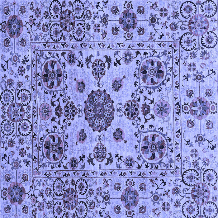 Square Machine Washable Oriental Blue Modern Rug, wshabs3642blu