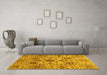 Machine Washable Oriental Yellow Modern Rug in a Living Room, wshabs3642yw