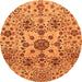 Round Oriental Orange Modern Rug, abs3642org