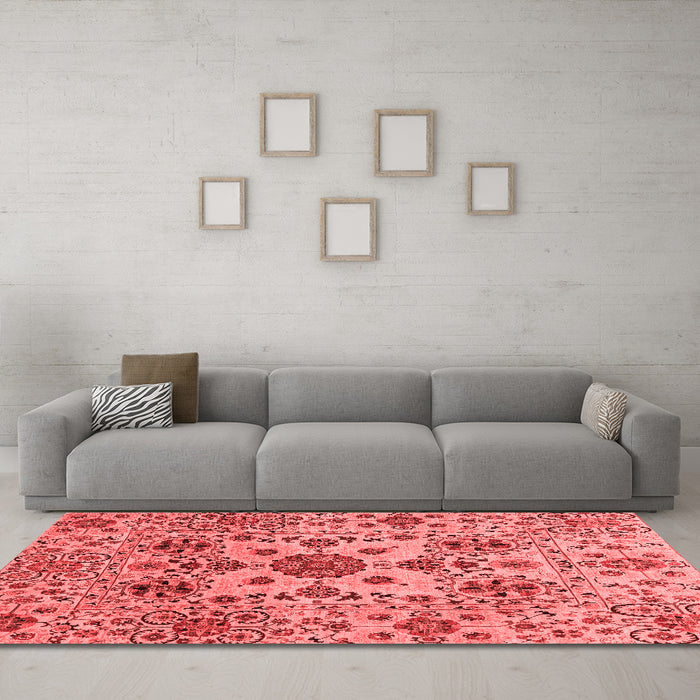 Modern Red Washable Rugs