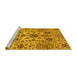 Sideview of Machine Washable Oriental Yellow Modern Rug, wshabs3642yw