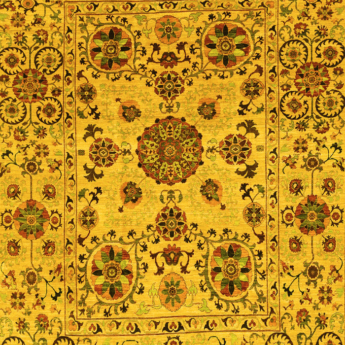 Machine Washable Oriental Yellow Modern Rug, wshabs3642yw