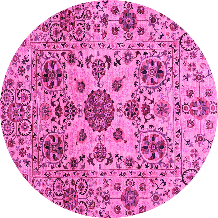 Round Oriental Pink Modern Rug, abs3642pnk