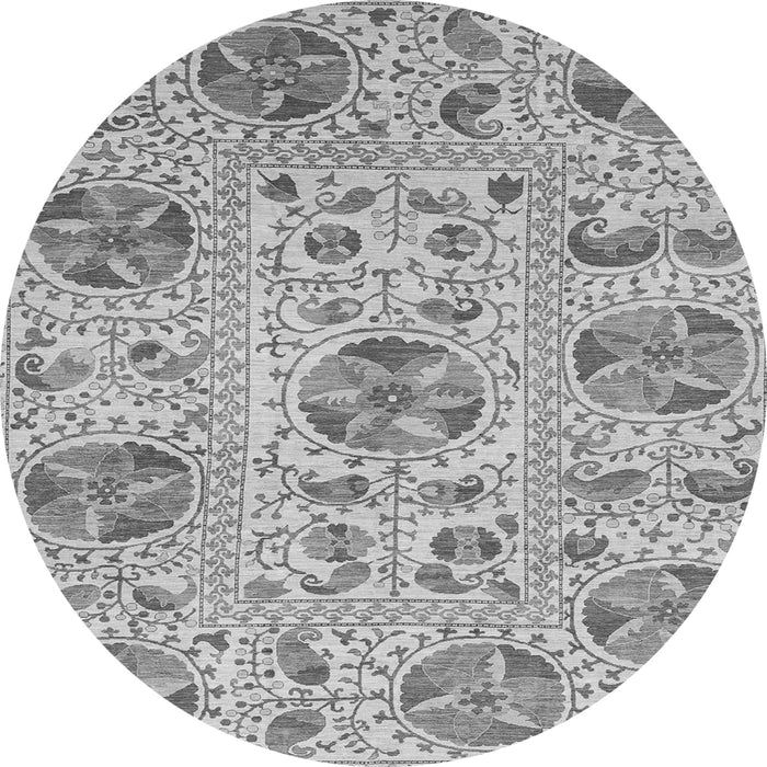 Round Oriental Gray Modern Rug, abs3643gry