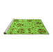 Sideview of Machine Washable Oriental Green Modern Area Rugs, wshabs3643grn