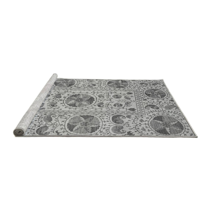 Sideview of Machine Washable Oriental Gray Modern Rug, wshabs3643gry