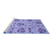 Sideview of Machine Washable Oriental Blue Modern Rug, wshabs3643blu