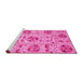 Sideview of Machine Washable Oriental Pink Modern Rug, wshabs3643pnk