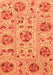 Machine Washable Oriental Orange Modern Area Rugs, wshabs3643org